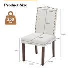 Elegant Modern Armless Dining Chairs with Leather Cushion, Sturdy Rubberwood Legs