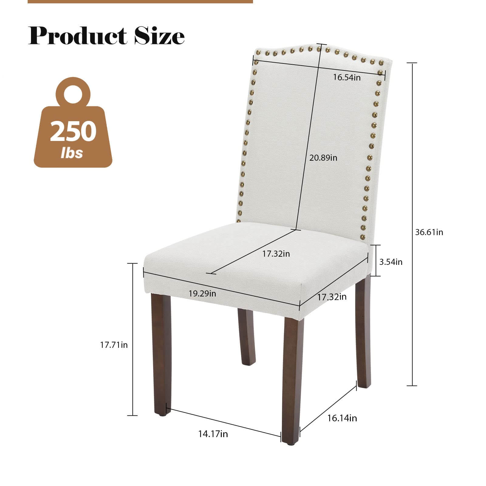 Elegant Modern Armless Dining Chairs with Leather Cushion, Sturdy Rubberwood Legs