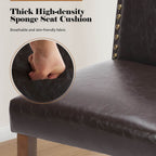Elegant Modern Armless Dining Chairs with Leather Cushion, Sturdy Rubberwood Legs