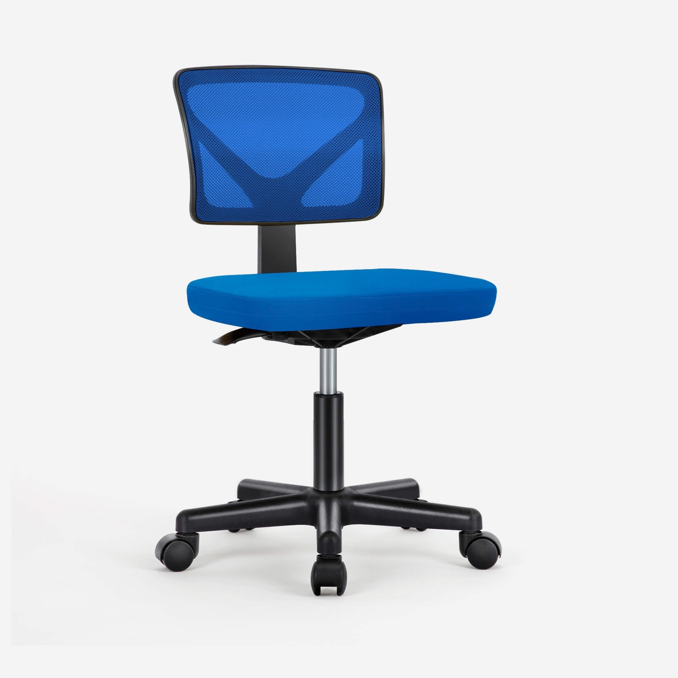 Compact Ergonomic Lumbar Support Office Chair Armless Design Adjustable Height Swivel
