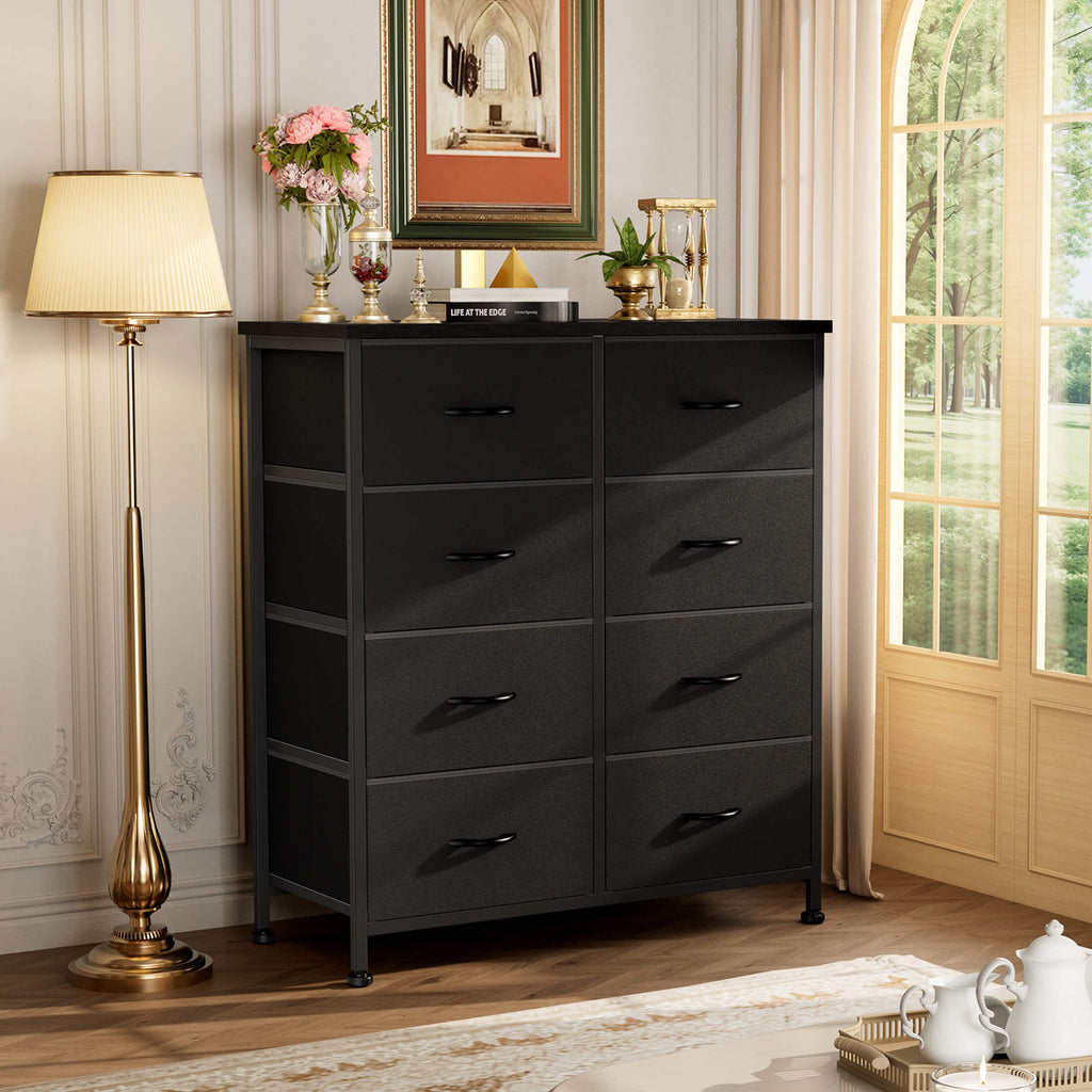 Tall 8-Drawer Fabric Storage Dresser Tower, Modern Bedroom Closet Organizer