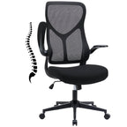 Ergonomic Mesh Office Chair with Flip-Up Arms, Adjustable Height, Lumbar Support