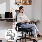 Ergonomic Mesh Office Chair with Flip-Up Arms, Adjustable Height, Lumbar Support