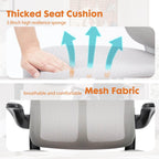 Ergonomic Mesh Office Chair with Flip-Up Arms, Adjustable Height, Lumbar Support
