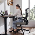Ergonomic Mesh Office Chair with Flip-Up Arms, Adjustable Height, Lumbar Support