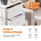 Compact 5-Drawer Fabric Dresser with Wood Top, Strong Metal Frame