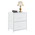 Compact 5-Drawer Fabric Dresser with Wood Top, Strong Metal Frame