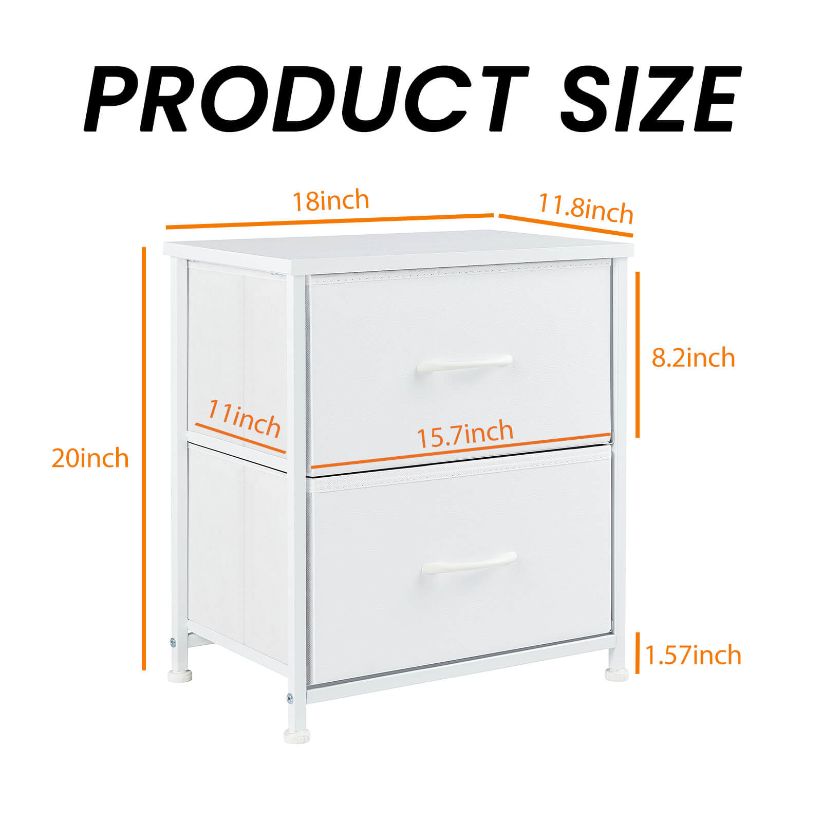 Compact 5-Drawer Fabric Dresser with Wood Top, Strong Metal Frame