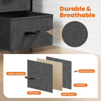 Compact 5-Drawer Fabric Dresser with Wood Top, Strong Metal Frame
