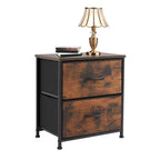 Compact 5-Drawer Fabric Dresser with Wood Top, Strong Metal Frame