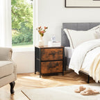 Compact 5-Drawer Fabric Dresser with Wood Top, Strong Metal Frame