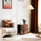 Compact 5-Drawer Fabric Dresser with Wood Top, Strong Metal Frame