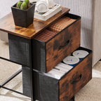 Compact 5-Drawer Fabric Dresser with Wood Top, Strong Metal Frame