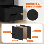 Compact 5-Drawer Fabric Dresser with Wood Top, Strong Metal Frame