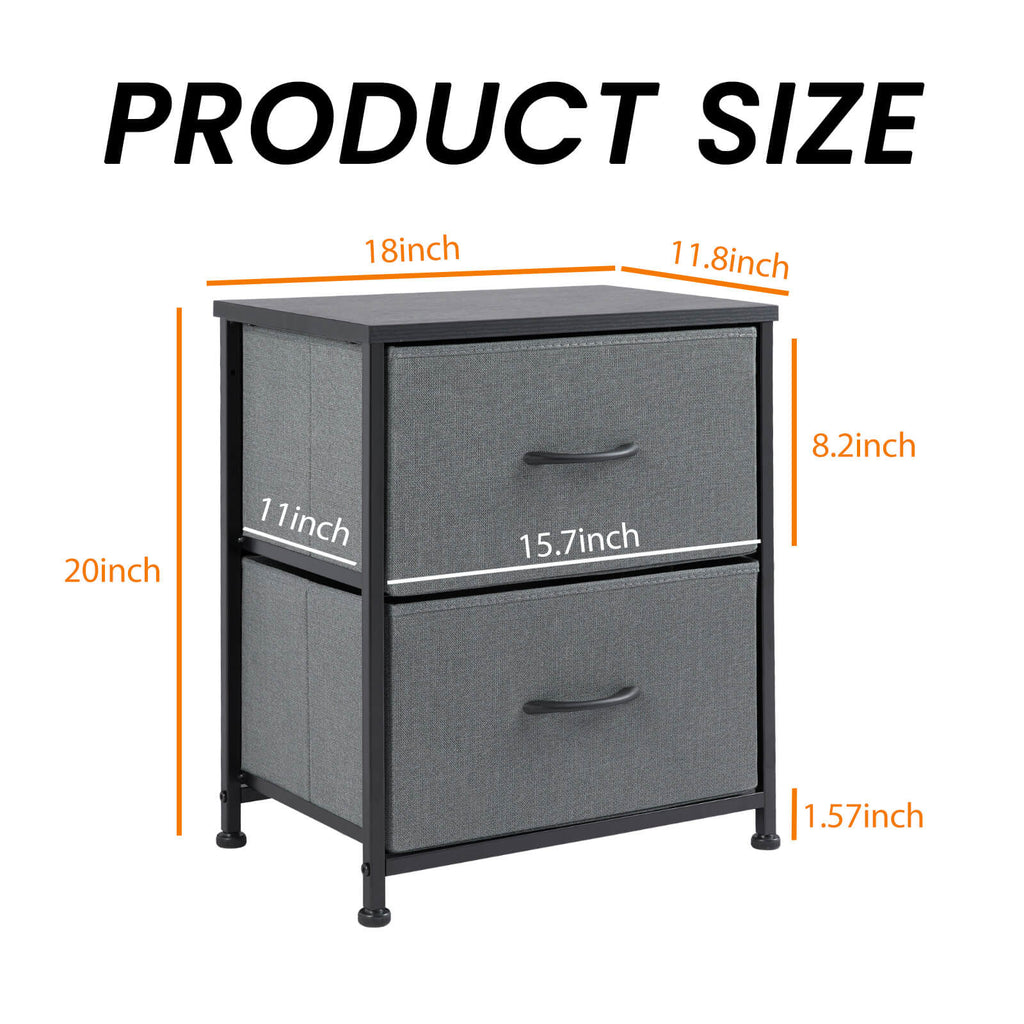 Compact 5-Drawer Fabric Dresser with Wood Top, Strong Metal Frame