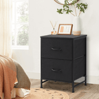 Compact 5-Drawer Fabric Dresser with Wood Top, Strong Metal Frame