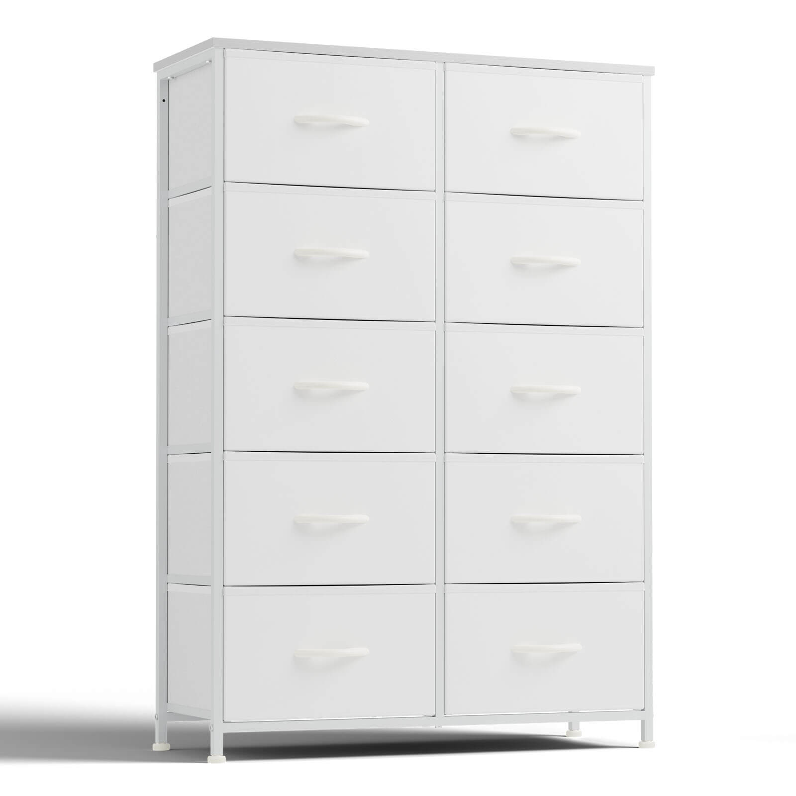 Tall Fabric Dresser with 10 Drawers, Steel Frame, Versatile Bedroom Storage Organizer