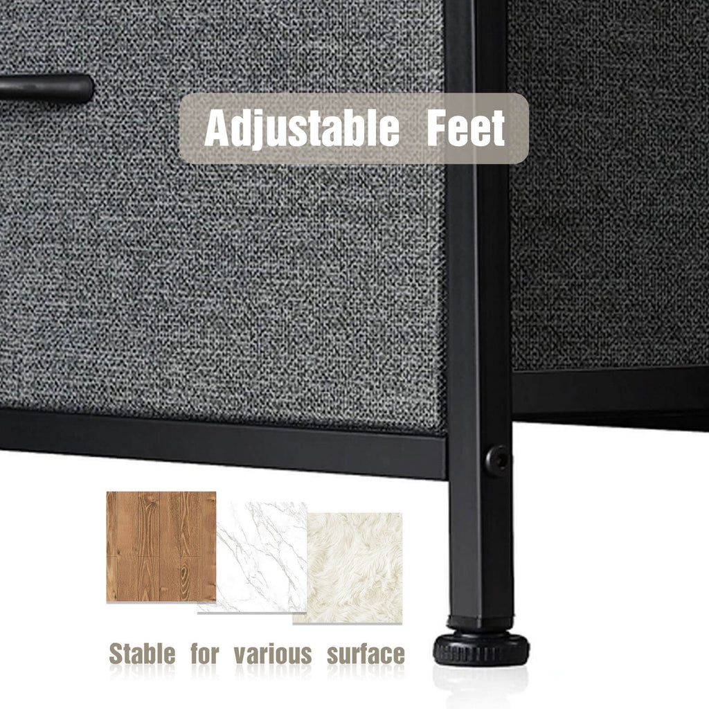 Tall Fabric Dresser with 10 Drawers, Steel Frame, Versatile Bedroom Storage Organizer