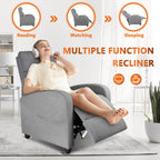Adjustable Manual Recliner Chair with Massage, Heat, and Lumbar Support