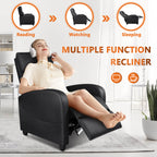 Adjustable Manual Recliner Chair with Massage, Heat, and Lumbar Support