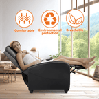 Adjustable Manual Recliner Chair with Massage, Heat, and Lumbar Support