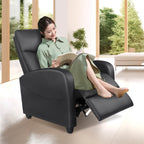 Adjustable Manual Recliner Chair with Massage, Heat, and Lumbar Support