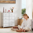 Tall 8-Drawer Fabric Storage Dresser Tower, Modern Bedroom Closet Organizer