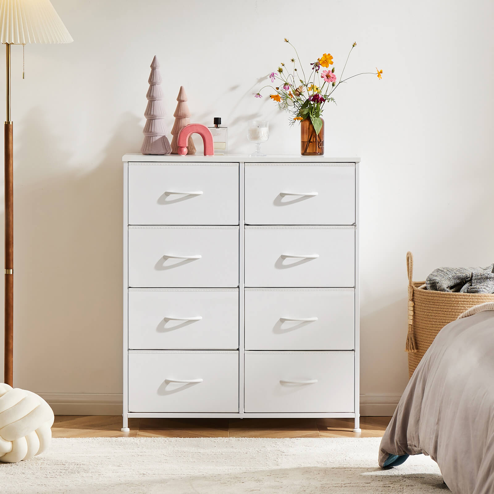 Tall 8-Drawer Fabric Storage Dresser Tower, Modern Bedroom Closet Organizer