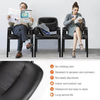 Elegant Leather Office Guest Chair, Padded Armrests, Stable Metal Base, Reception Seating