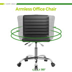 Ergonomic Armless Leather Swivel Office Chair for Home Study Comfort