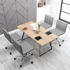 Ergonomic Armless Leather Swivel Office Chair for Home Study Comfort