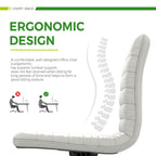 Ergonomic Armless Leather Swivel Office Chair for Home Study Comfort