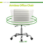 Ergonomic Armless Leather Swivel Office Chair for Home Study Comfort