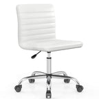 Ergonomic Armless Leather Swivel Office Chair for Home Study Comfort