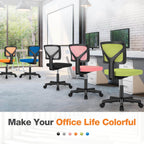 Compact Ergonomic Lumbar Support Office Chair Armless Design Adjustable Height Swivel