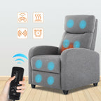 Adjustable Manual Recliner Chair with Massage, Heat, and Lumbar Support