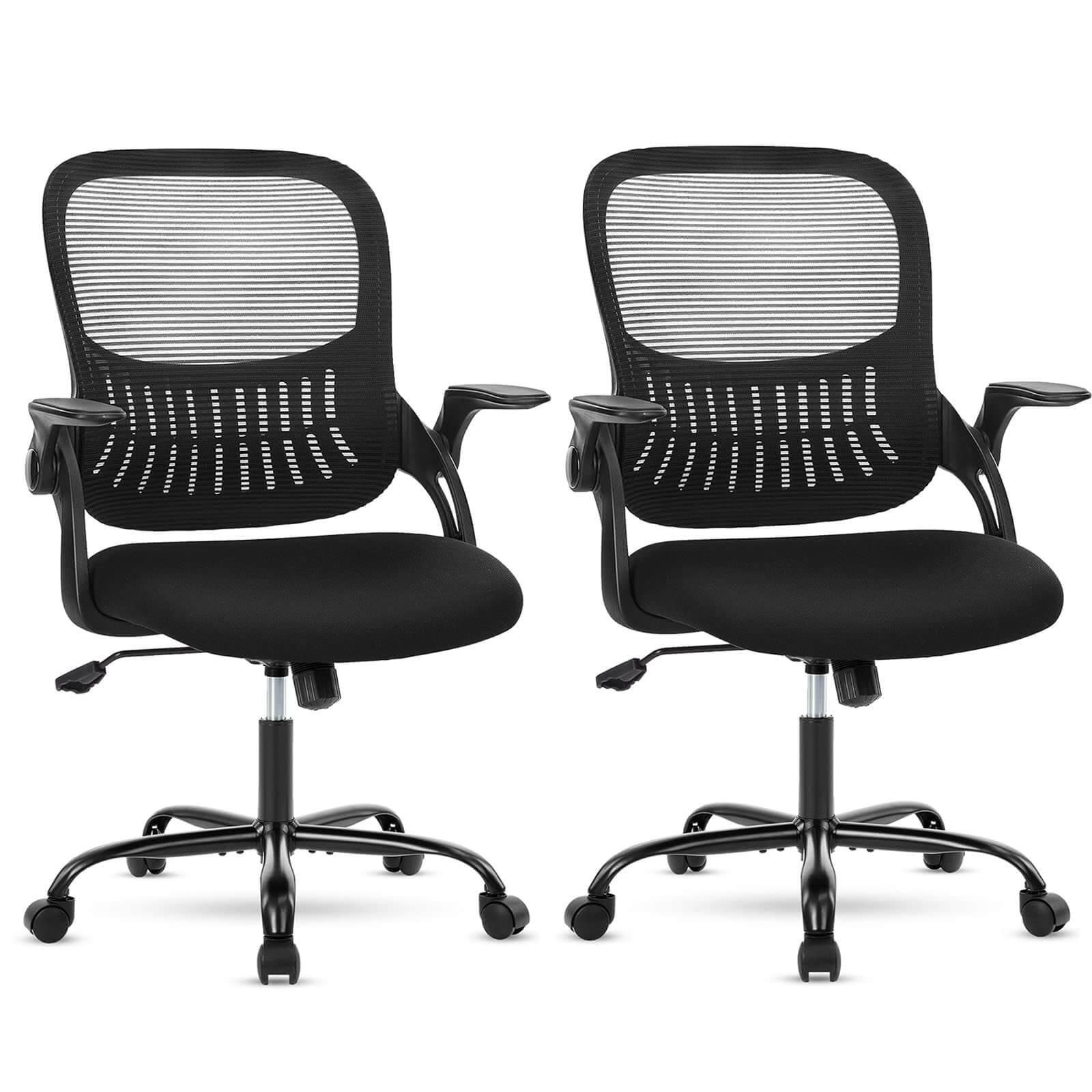 Ergonomic Mesh Office Chair with Flip-up Armrests and Lumbar Support