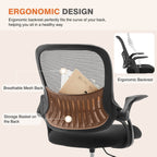 Ergonomic Mesh Office Chair with Flip-up Armrests and Lumbar Support