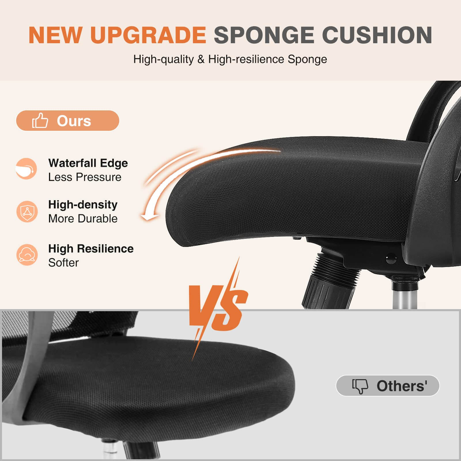 Ergonomic Mesh Office Chair with Flip-up Armrests and Lumbar Support