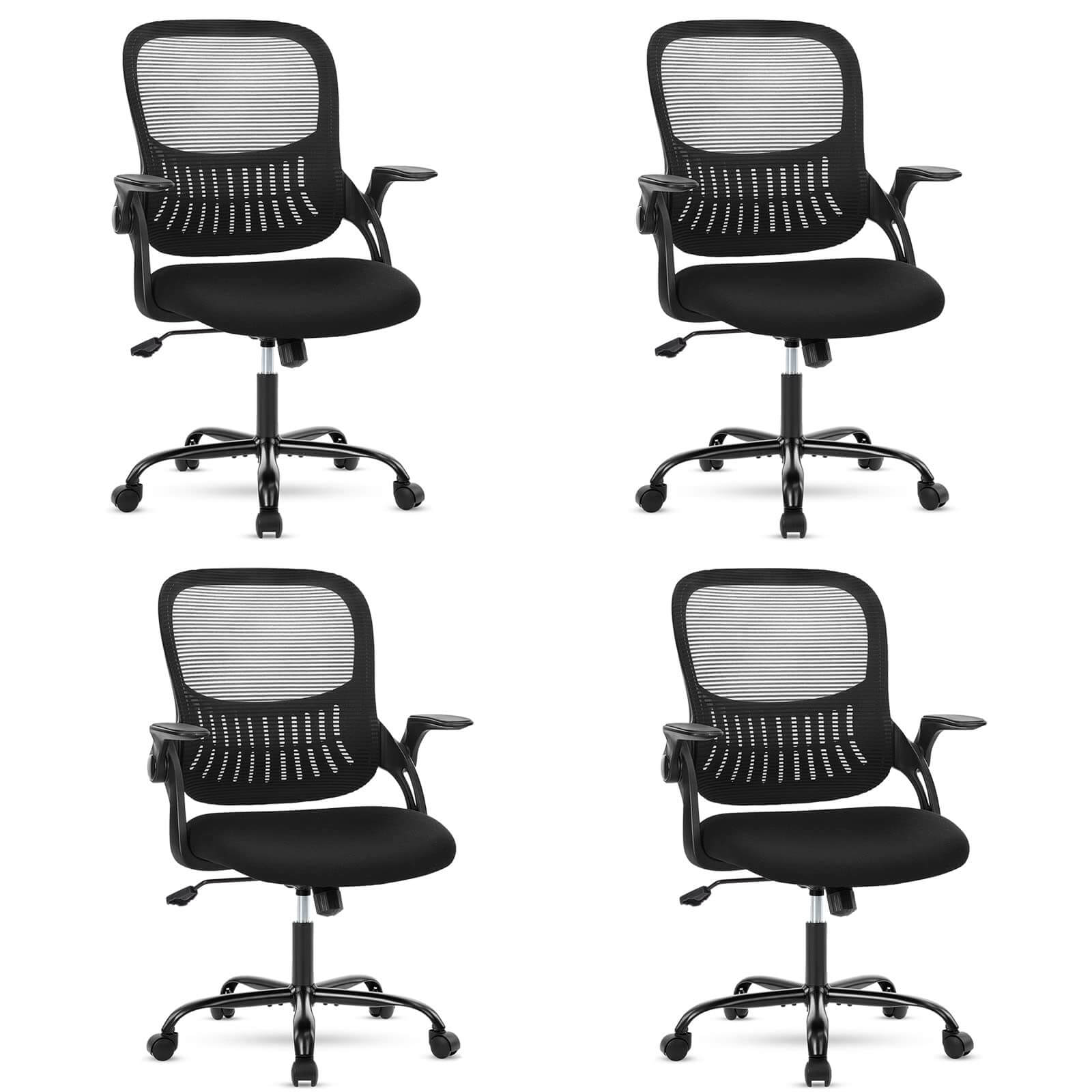 Ergonomic Mesh Office Chair with Flip-up Armrests and Lumbar Support
