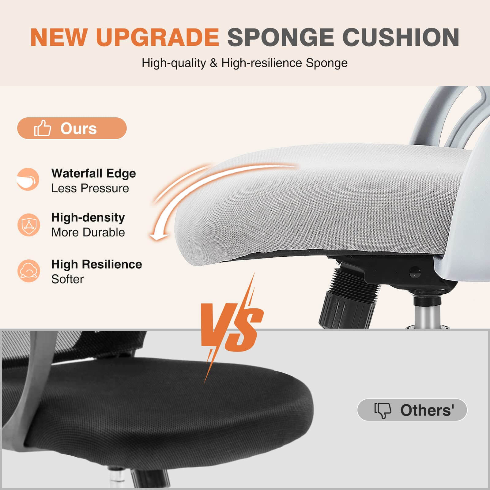 Ergonomic Mesh Office Chair with Flip-up Armrests and Lumbar Support