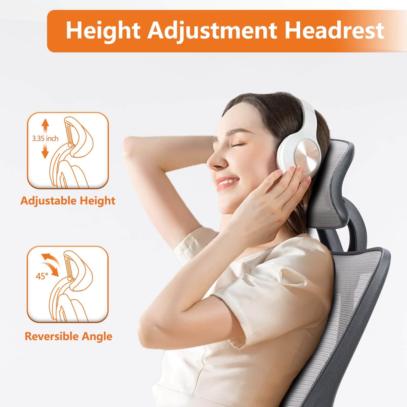 Ergonomic Office Chair with 135° Recline, Adjustable Lumbar Support, Breathable Mesh