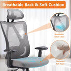 Ergonomic Office Chair with 135° Recline, Adjustable Lumbar Support, Breathable Mesh