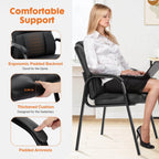 Padded PU Leather Conference Guest Chair with Armrests for Office Meeting Rooms