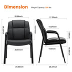 Padded PU Leather Conference Guest Chair with Armrests for Office Meeting Rooms