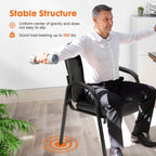 Padded PU Leather Conference Guest Chair with Armrests for Office Meeting Rooms