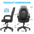 Premium PU Leather Ergonomic Gaming Office Chair with Adjustable Lumbar Support