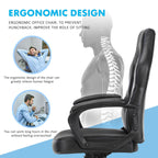 Premium PU Leather Ergonomic Gaming Office Chair with Adjustable Lumbar Support