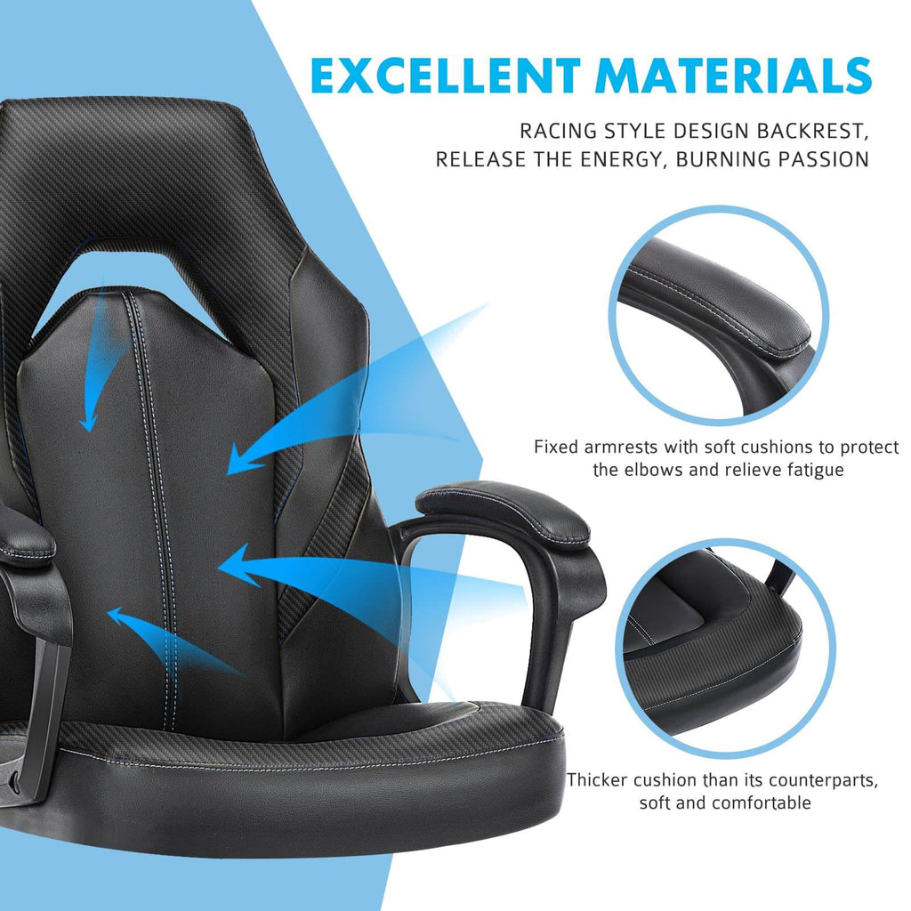 Premium PU Leather Ergonomic Gaming Office Chair with Adjustable Lumbar Support