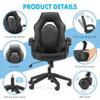 Premium PU Leather Ergonomic Gaming Office Chair with Adjustable Lumbar Support